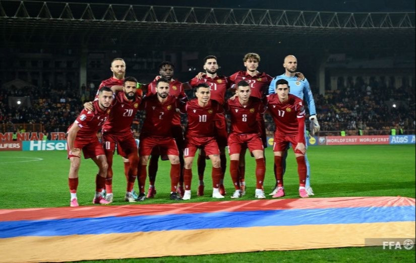 Armenia is the 93rd in FIFA November rankings