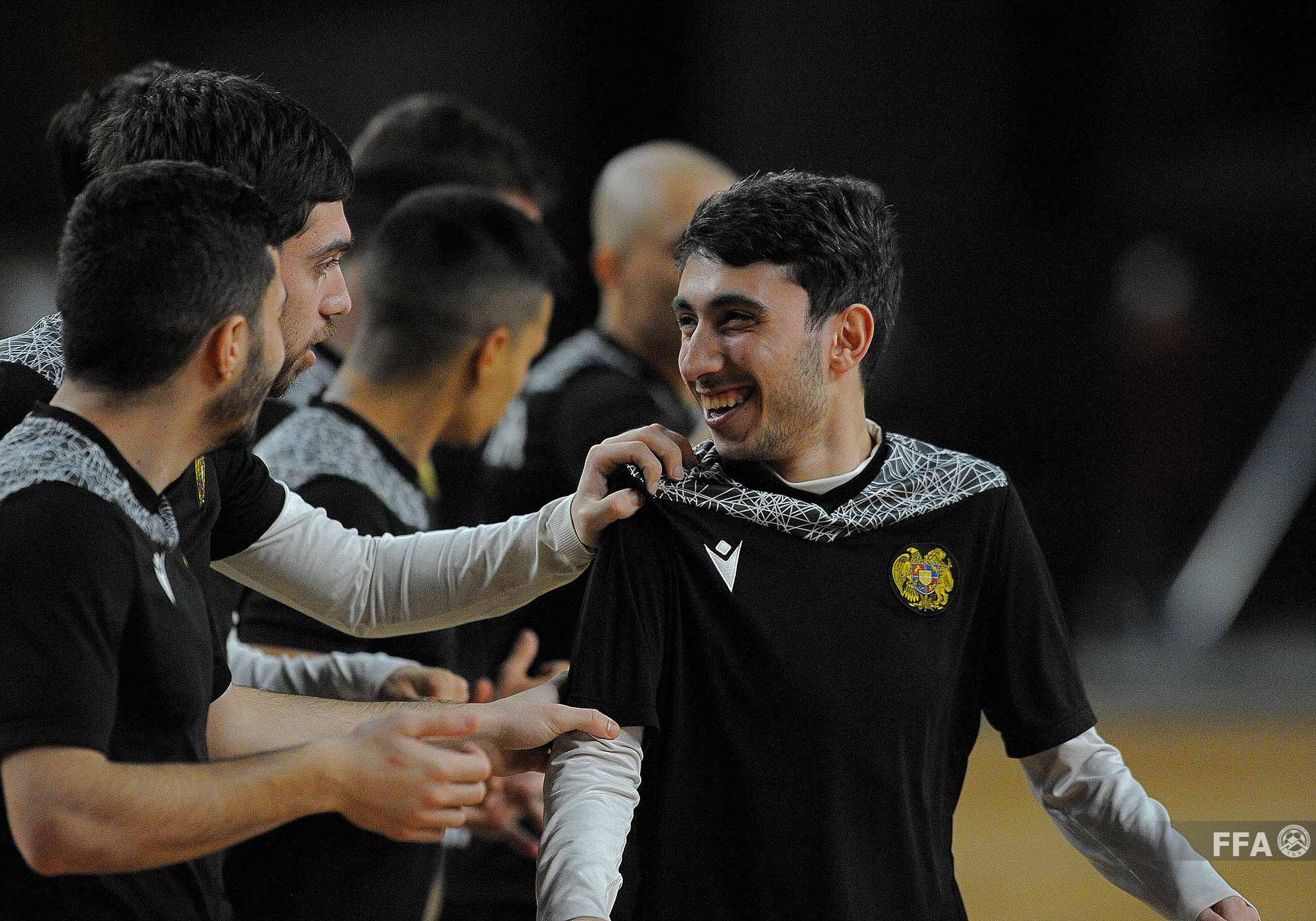 Futsal Armenian national team prematch training session